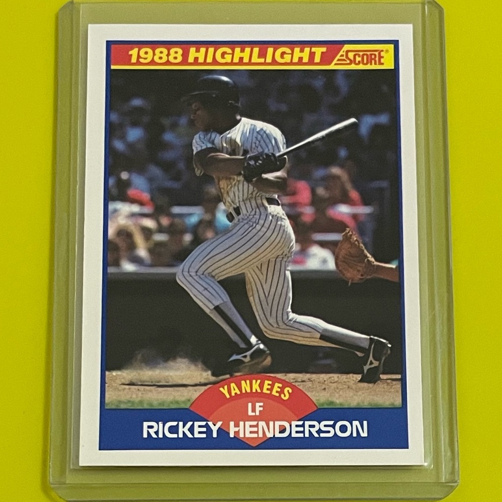 Rickey Henderson #657 [‘88 Highlight] 1989 Score Baseball Trading Card